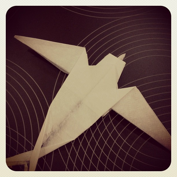 First attempt at folding an origami swallow