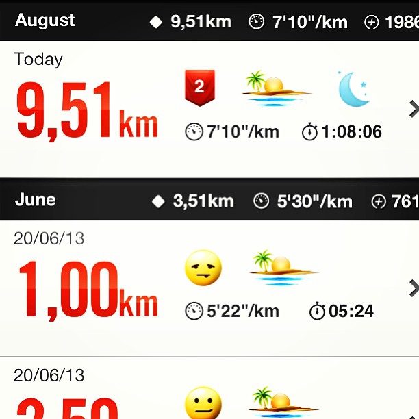 Foi a primeira vez que fui correr desde Junho. :)