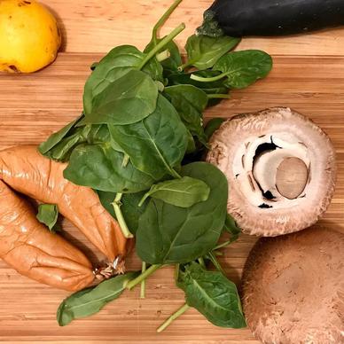 food,foodporn,mushroom,spinach,egg,dinner