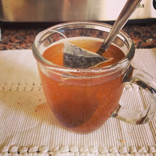 Tea and honey for a soar throat