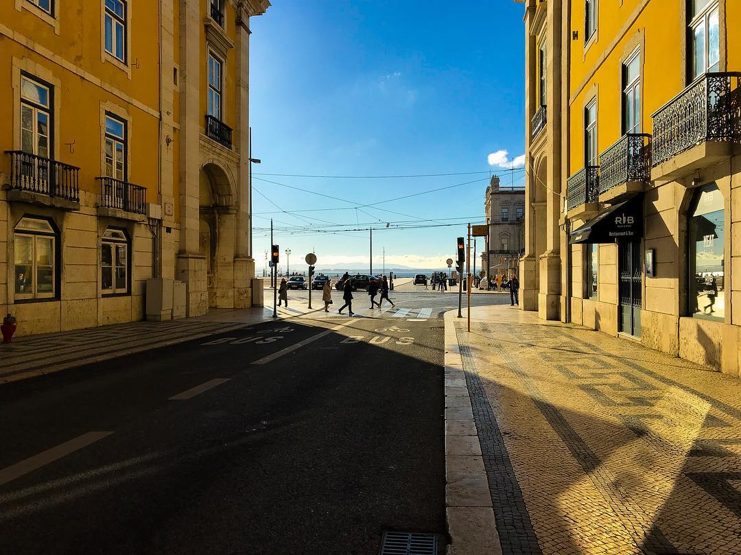 Lisbon, where sun beams can turn corners.